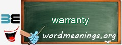 WordMeaning blackboard for warranty